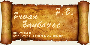 Prvan Banković vizit kartica